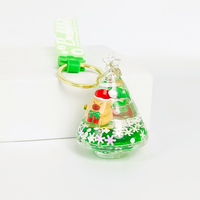 Porte-clés en acrylique Capybara de Noël, impression UV, couleur personnalisée, liquide flottant, sable mouvant, paillettes, cadeau festif