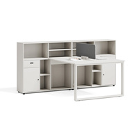 Bureau de travail en bois pour quatre personnes, directement de l'usine, mobilier de bureau moderne pour la maison, montage facile, extensible pour plusieurs personnes