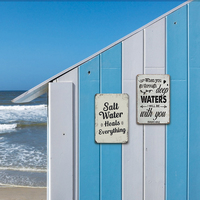 Salt Water Heals Everything Metal Tin Sign Beach Style Rustic Wall Decor for Home Bathroom Wall Hanging Gift