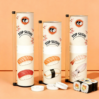 Tube en papier rond pour sushi Suka Sushi Burrito, emballage personnalisé, écologique, de qualité alimentaire, jetable, ensemble de contenants pour sushi