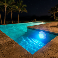 Lampe LED murale LanVol 295 mm grande taille pour piscine, étanche IP68, RGB, en PC, télécommandée, angle de faisceau 120°, 2 m