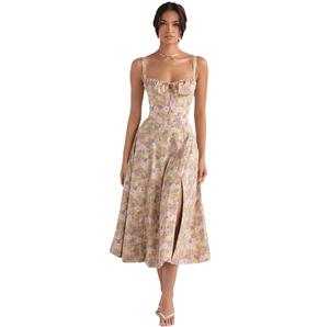 <span class=keywords><strong>Robe</strong></span> mi-longue de style européen américain Site web brésilien indépendant Hot-Selling Low-Cut Sexy Digital Print Casual Dresses - Product Image 5