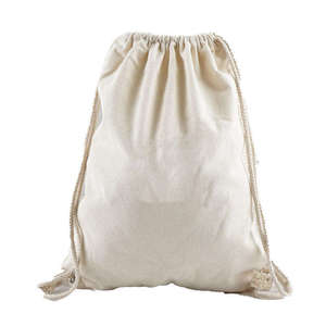 LINNA 35X38Cm Custom Eco-Friendly Soft Cotton Canvas Durable Logo Accept Plain Canvas <b>Drawstring</b> <b>Backpack</b> Zhejiang DZFBD3538 - Product Image 4