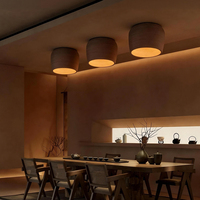 Plafonnier LED moderne en ciment à grain de bois pour restaurant, salle à thé, comptoir de bar, couloir, hall d'entrée, poterie