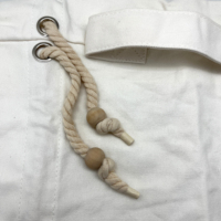 Sac de transport pour tapis de yoga en coton LEECORK, minimaliste, 100% coton, avec corde naturelle et perles en bois, logo personnalisé OEM, sangle réglable, vente en gros