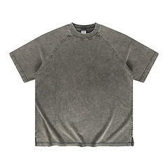 Venta al por mayor 100% algodón 285G Heavy Washed Color sólido Camiseta de manga corta de talla grande para hombre Camiseta de gran tamaño - Product Image 5