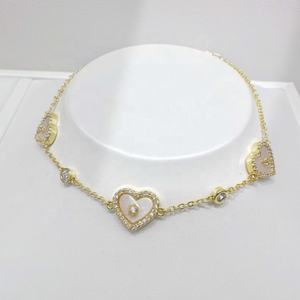 Pulsera de Plata S925 con Baño de Oro de 18k, Diseño Redondo, Elegante, con Corazón y Concha, para Chicas, Precio de Fábrica - Product Image 1