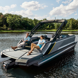 Tritoon 2025 luxe fibre de verre <span class=keywords><strong>RC</strong></span> ponton bateau coque en aluminium Sport Yacht <span class=keywords><strong>moteur</strong></span> <span class=keywords><strong>hors</strong></span>-<span class=keywords><strong>bord</strong></span> pour la pêche fête Sports avec - Product Image 2