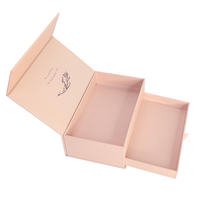 Emballage de bijoux en carton rigide avec Logo imprimé personnalisé, boîte cadeau en papier à tiroir à 2 couches