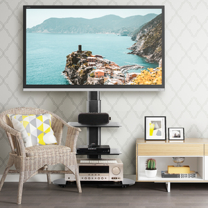 Le meuble TV à deux étagères convient aux écrans de 32 à 65 pouces. Base de meuble TV avec <span class=keywords><strong>pieds</strong></span> antidérapants, sûre et stable - Product Image 4