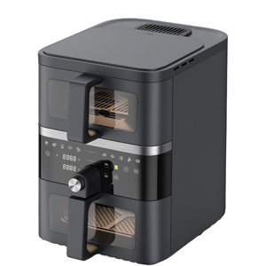 Nouvelle Friteuse à Air Double Panier Moderne 13L (6.5L+6.5L) 2800W, Écran Tactile Pliable, 12 Préréglages, Cavité en Acier, Pour Cuisine Domestique - Product Image 3