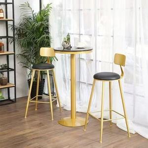 Set Meja <span class=keywords><strong>Bar</strong></span> Besi Modern Mewah Ringan Yeehon, Kursi <span class=keywords><strong>Bar</strong></span> Tinggi, Garansi 3 Tahun untuk Komersial - Product Image 5