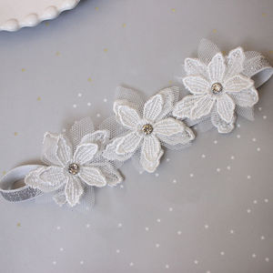 <strong>Latest</strong> Lace Flowers <strong>Baby</strong> <strong>Headband</strong> Five Flowers With Shining Rhinestone Bowtie <strong>Headbands</strong> <strong>Baby</strong> Girls Wedding Party Decoration - Product Image 2