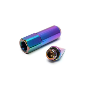 20 pièces Écrous de roue à pointes 60 mm M12x1.5/M12x1.25 en aluminium 7075, écrous de tuning allongés 60 °   Siège conique pour jantes de course JDM - Product Image 3