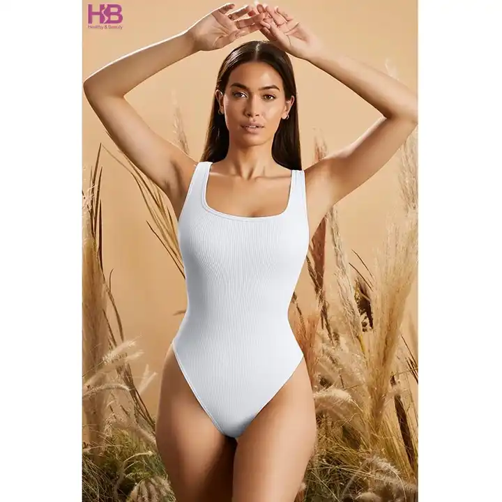 Women's Bodysuits Sexy Ribbed Sleeveless Square