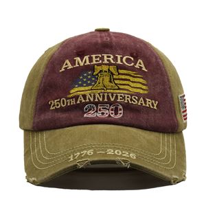 Casquette de baseball USA Snapa Back 250e anniversaire, broderie personnalisée, effet vieilli vintage, Gorras - Product Image 4