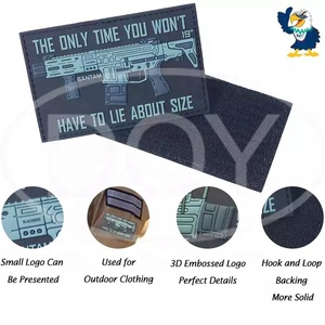 Custom 3d Gun Logo Soft Rubber Pvc <strong>Patches</strong> for Uniform Clothing - Product Image 2