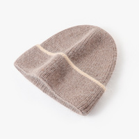 Chapeau en tricot de poils de lapin acrylique personnalisé avec logo, pour l'automne et l'hiver, double couche, épaissi, bonnet personnalisé