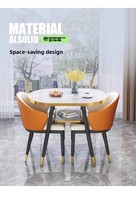 Luxe en bois moderne plein bois pierre salle à manger ensemble table 6 places avec chaise salon Restaurant meubles ensembles chaises