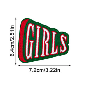 חם מכירה ורוד אדום שיער שפתיים רקום מלבני רקום על טלאי בגדים וכובעים - Product Image 2