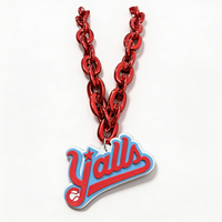 Collier en mousse EVA Yalls Script, pendentif étoile et lettre en plastique brillant surdimensionné pour les jours de match, les fêtes et les bijoux de supporter