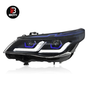 Faros Delanteros E60 para <span class=keywords><strong>BMW</strong></span> Serie 5 535i, Conjunto de Faros Delanteros Actualizados, Nuevo Estilo LED, Ceja Azul, Luces de Circulación Diurna Dobles en Forma de L - Product Image 4