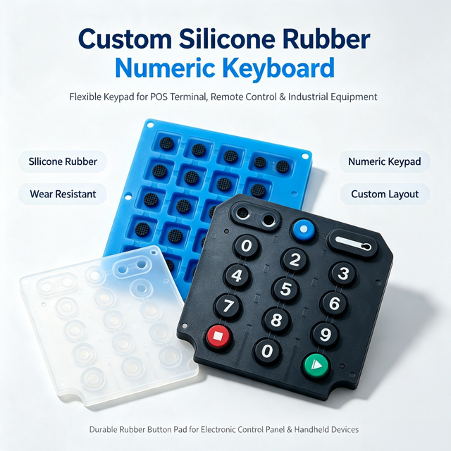 High Quality OEM ODM Custom Silicone Rubber Numeric Keypad Conductive Carbon Button Pad Waterproof Industrial Digital Keypad