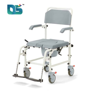 Nuevo diseño, marco de aleación de aluminio, altura ajustable, pedales plegables, asiento, orinal, orinal desmontable, inodoro, silla de ruedas - Product Image 3