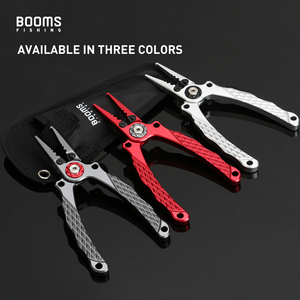 Booms Fishing X12 Aluminum Fishing Pliers with Coil Lanyard and Sheath Fish Line <b>Cutter</b> Hook Remover Split <b>Ring</b> Fishing Pliers - Product Image 3