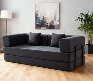 Contemporary Durable Convertible <b>Sofa</b> Bed, Square Shaped Corduroy Compressed Couch for <b>Small</b> Living Room Apartment - Product Image 5