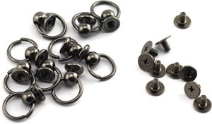 Kit de rivets à tête ronde à visser avec anneau de traction, couleurs assorties, en métal, pour accessoires de bricolage faits à la main, clous et tachettes pour cuir - Product Image 5