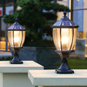 Outdoor Solar Pillar <b>Light</b> Bronze Frame Acrylic <b>Shade</b> Warm <b>White</b> LED 2700K 500 Lumens Dimmable IP65 No Assembly Required - Product Image 1