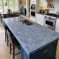 Dalles de quartz blanc Calacatta sans silice en gros pour îlots de cuisine, plans de travail et meubles-lavabos sur mesure