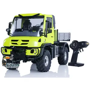 Carros de escalada sobre esteiras 1/10 U423 4X4 RC com balde de metal e veículo de controle remoto montados para meninos, caminhões de brinquedo pintados