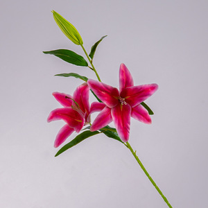 Fleurs artificielles en soie de lys sauvage à trois têtes, 10 cm et moins, haute simulation, pour décoration de mariage et de maison - Product Image 1