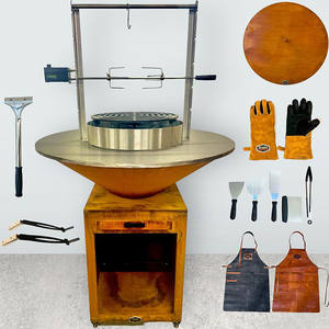 Usine en gros personnalisé Cortenstl Chimeneas Durable extérieur barbecue foyer en métal avec anneau de feu résistant aux intempéries pour le divertissement en plein air - Product Image 4