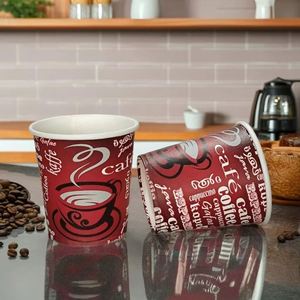 Gobelet à café en papier jetable à paroi simple de 236 ml (8 oz) avec couvercle, imprimable, pour la vente en gros, idéal pour les commandes à emporter de Noël - Product Image 2