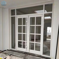 Porte in Vetro Commerciali Moderne con Telaio in Lega di Alluminio, Vetro Artistico Personalizzato a Doppia Anta per Hotel, Ospedali, Centri Commerciali e Strutture Esterne