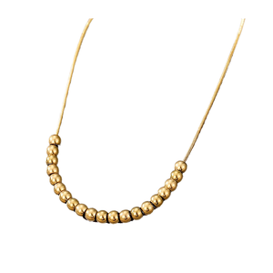 Collar de Moda con Cuentas y Colgante de Bola, Cadena de Acero Inoxidable Chapada en Oro, para Aniversario - Product Image 3