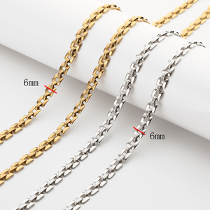 Chaînes en acier inoxydable plaqué or 18 carats pour montres, étanches et tendance, idéales pour la création de colliers et bracelets DIY (vente en gros) - Product Image 1