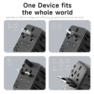 Mini Adaptador de Corriente Universal Multienclume, <span class=keywords><strong>Cargador</strong></span> de Pared de Viaje Seguro con Carga Rápida PD GaN de 35W, Enchufe Integrado con Interruptor para EE. UU., UE, AU, RU, TH - Product Image 6