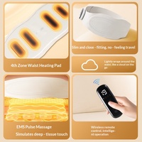 Ceinture de massage portable amincissante avec chaleur 4 zones et impulsions bioniques, soutien lombaire électrique rechargeable pour le confort au bureau et à la maison