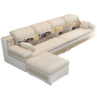 Sofá Cama Largo de Muebles de Lujo, Conjunto de Sofás Modulares de Estilo Italiano Moderno para Sala de Estar
