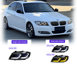Faro LED para <span class=keywords><strong>BMW</strong></span> Serie 3 E90 <span class=keywords><strong>320i</strong></span> 325i 2005-2012, Luces Delanteras, Faro de Doble Color, Luces de Circulación Diurna Amarillas y Blancas, Conexión Plug and Play - Product Image 1