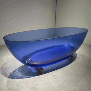 <span class=keywords><strong>Baignoire</strong></span> transparente en résine autoportante de <span class=keywords><strong>couleur</strong></span> <span class=keywords><strong>bleue</strong></span> design pour hôtel, salle de bain, extérieur - Product Image 2