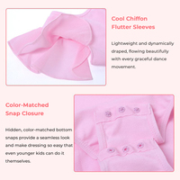 Conjunto de Leotardo de Ballet para Niñas al por Mayor Personalizado, Rosa, de Algodón con Malla, Falda de Gasa, Cuello Redondo, Manga Corta, Alta Elasticidad, Cómodo