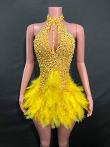 Abito da Palcoscenico con Piume e Strass Rossi per Ballerine di Samba e <span class=keywords><strong>Cantanti</strong></span> Femminili - Product Image 5
