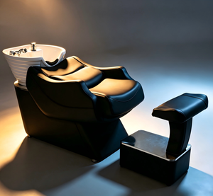 Fauteuil de salon moderne en cuir PU pour <span class=keywords><strong>lavabo</strong></span> en céramique, réglable, avec cadre antirouille |   Salon de coiffure, salon de barbier, commerce - Product Image 4