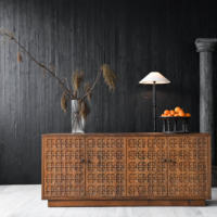 Armoire de salle à manger en bois massif de style américain, armoire d'entrée de style américain, luxe léger, moderne et minimaliste pour salon