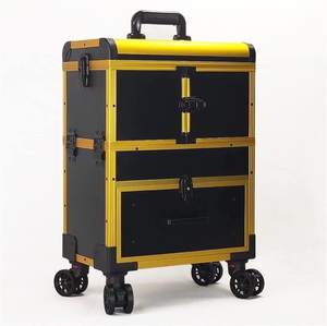 Maquilleur complet beauté <span class=keywords><strong>manucure</strong></span> <span class=keywords><strong>valise</strong></span> <span class=keywords><strong>Trolley</strong></span> Case cosmétique boîte de rangement grande capacité pliable multicouche voyage 100 pièces - Product Image 1